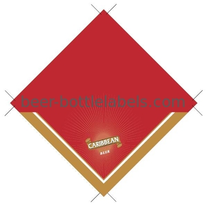 Red Square Waterproof Beer Labels Food Grade Eco Friendly 105mm  X 105mm